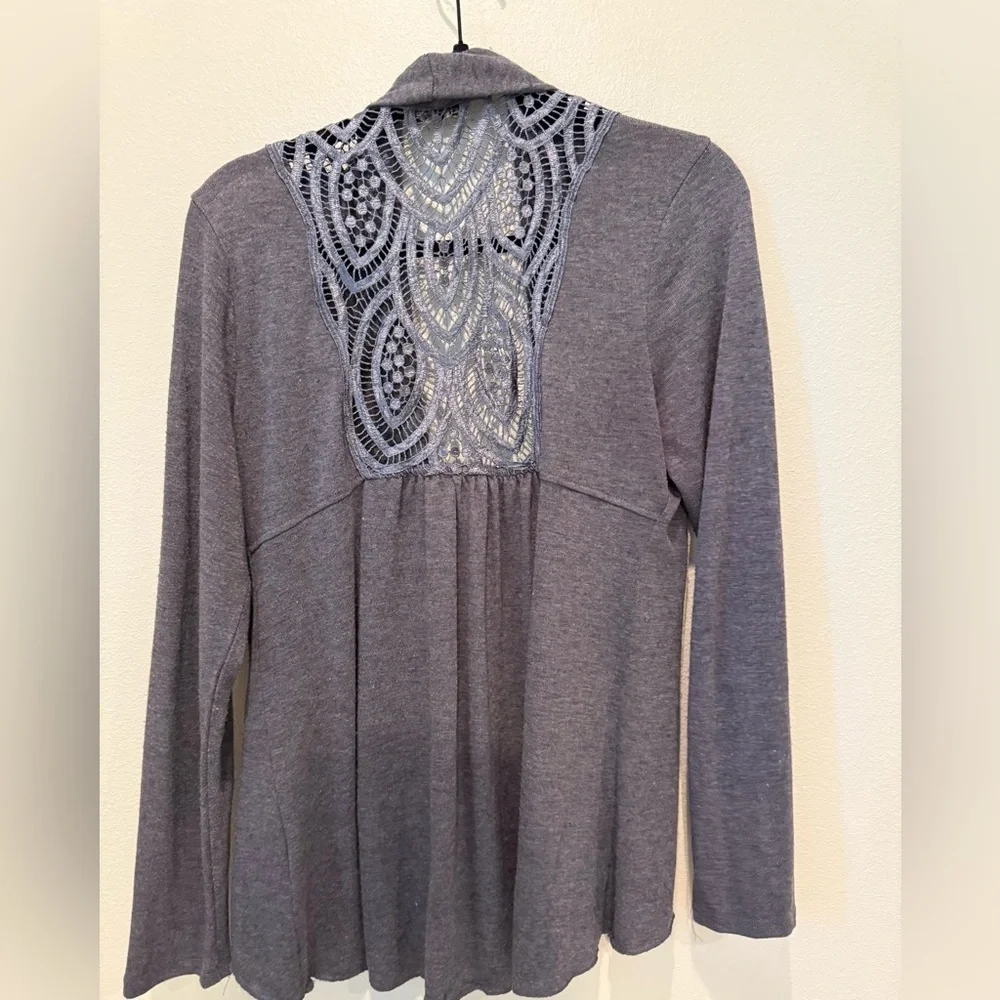 Live and Let Live Gray Open-Front Cardigan